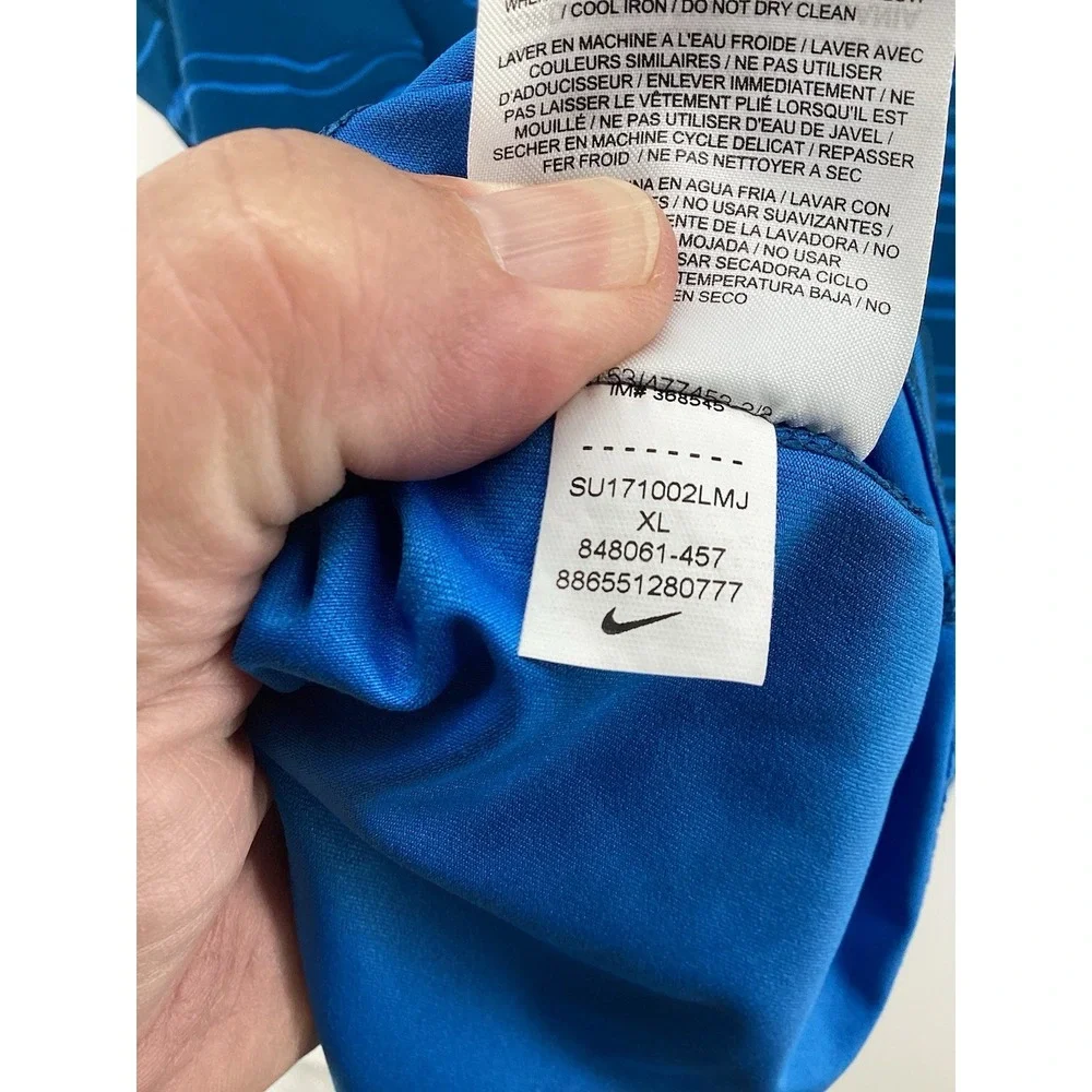 Men's Nike Fitted Dri-Fit Performance Training Shirt 848061-457 Blue XL‎